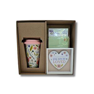 Porcelain Coffee Tumbler Gift Set with Notepads and Box Sign